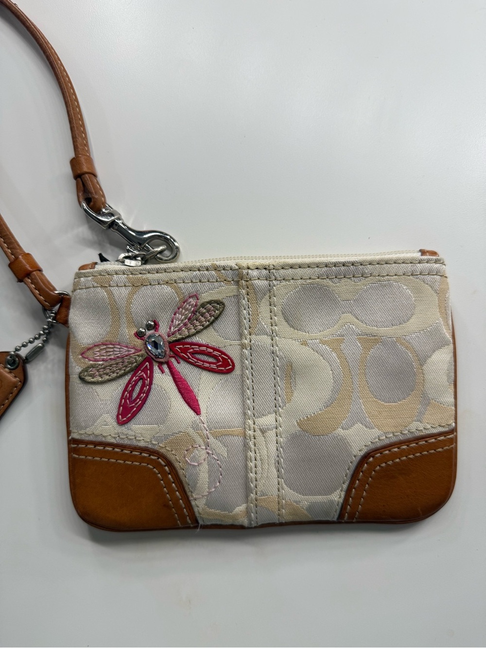 Coach Dragonfly Rhinestone Wristlet